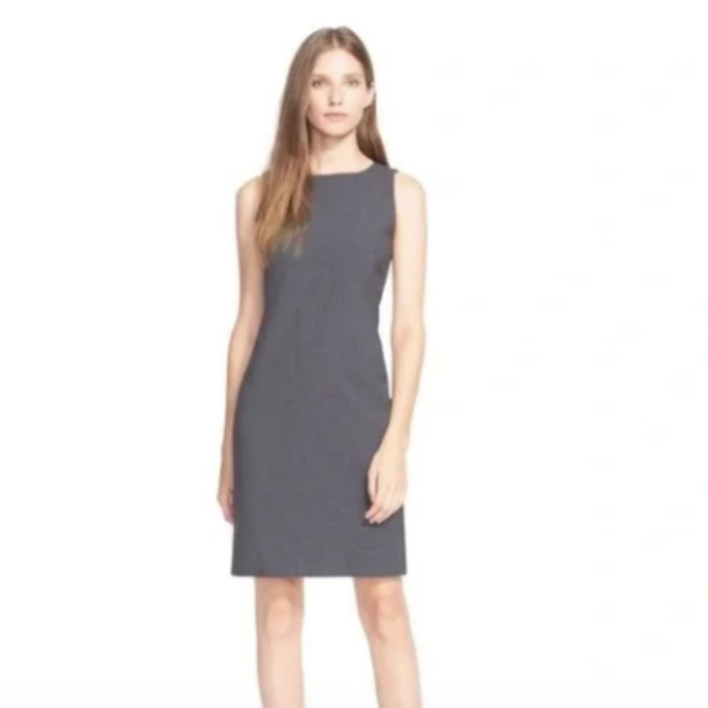 Theory Gray Sleeveless Midi Sheath Dress
